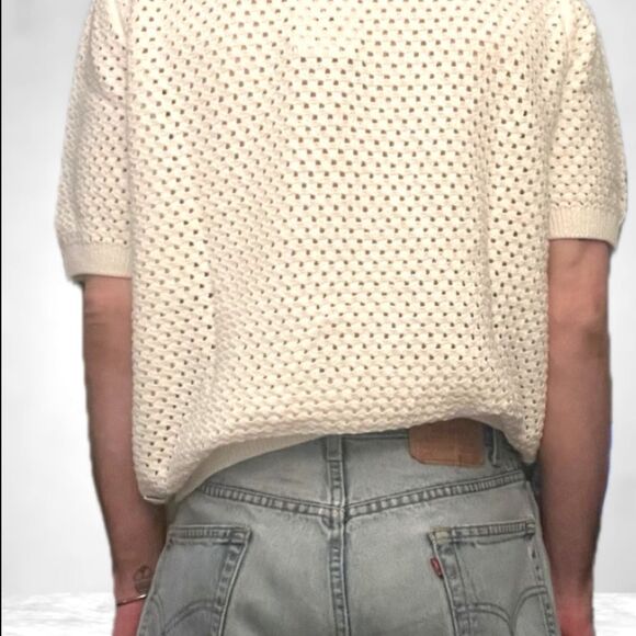 BNWT Urban Outfitters - Guess Originals - Men’s Short Sleeve Crochet Sweater - Picture 9 of 9